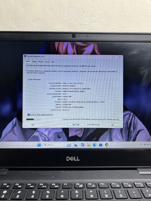 IMG_0208 Dell Latitude 3400 Intel core i5 8265U NVIDIA GeForce MX130 RAM 8 SSD 256